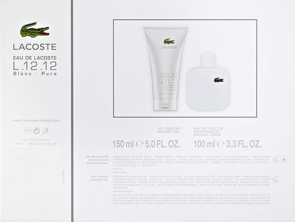 Eau de Lacoste L.12.12 Blanc - Pure by Lacoste for men Gift Set