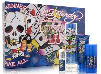 Ed Hardy Love & Luck by Christian Audigier for men 4pcs Gift Set - Parfumerie Arome de vie